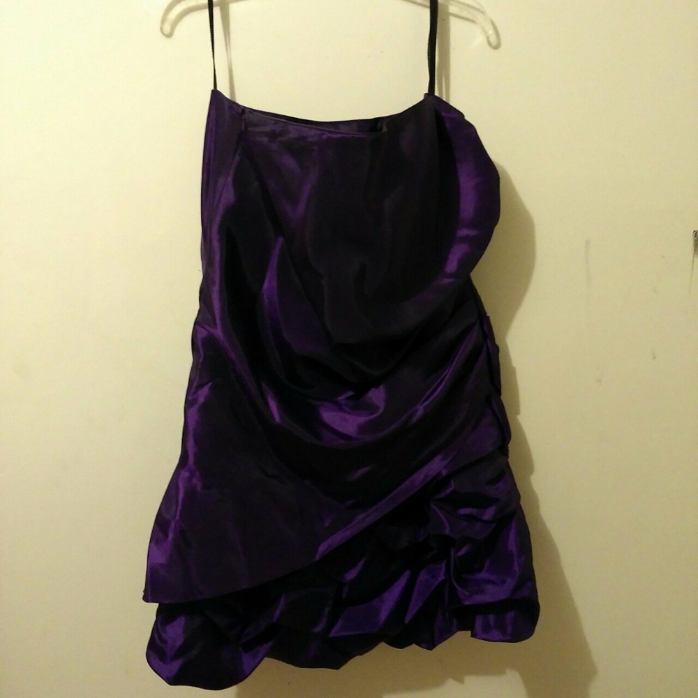 Strapless purple dress